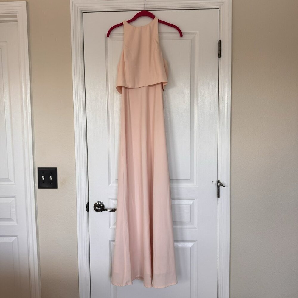 JILL STUART Iva Bridesmaid Maxi Dress size 4 Peach Sleeveless BHNDL Anthro